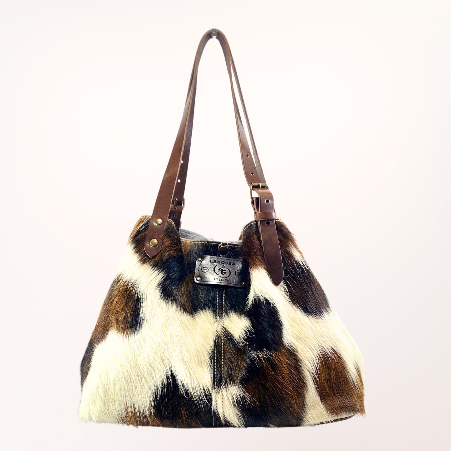 SAC CABAS PEAU DE VACHE NATURELLE NORMANDE 12
