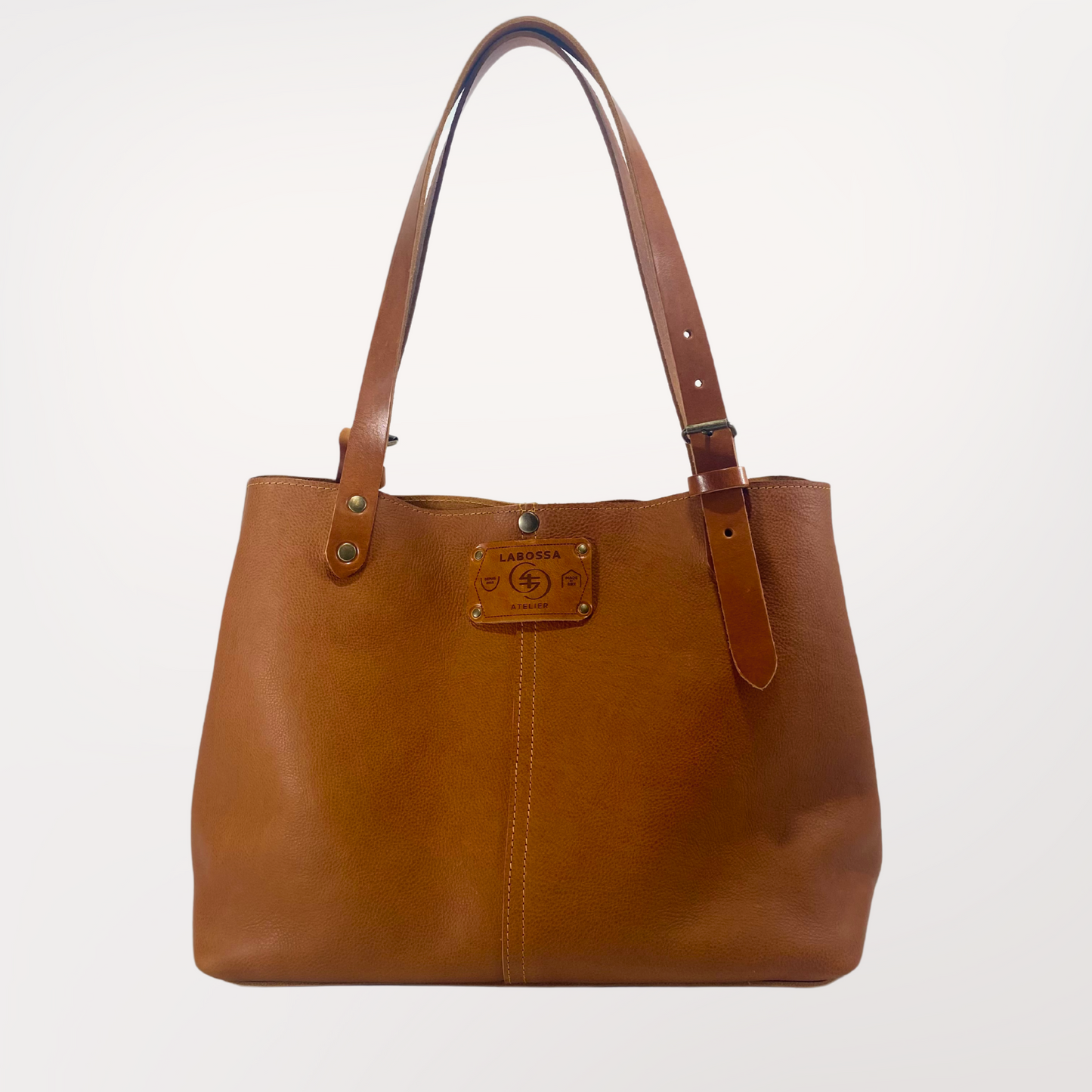 SAC CABAS CUIR MARRON COGNAC