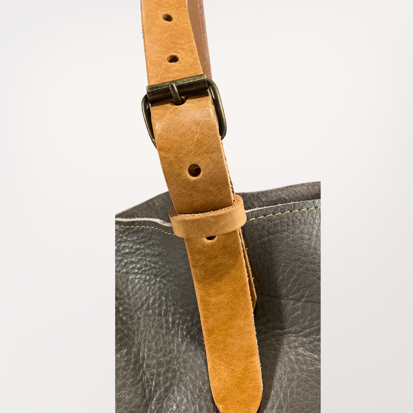 SAC CABAS CUIR GRIS