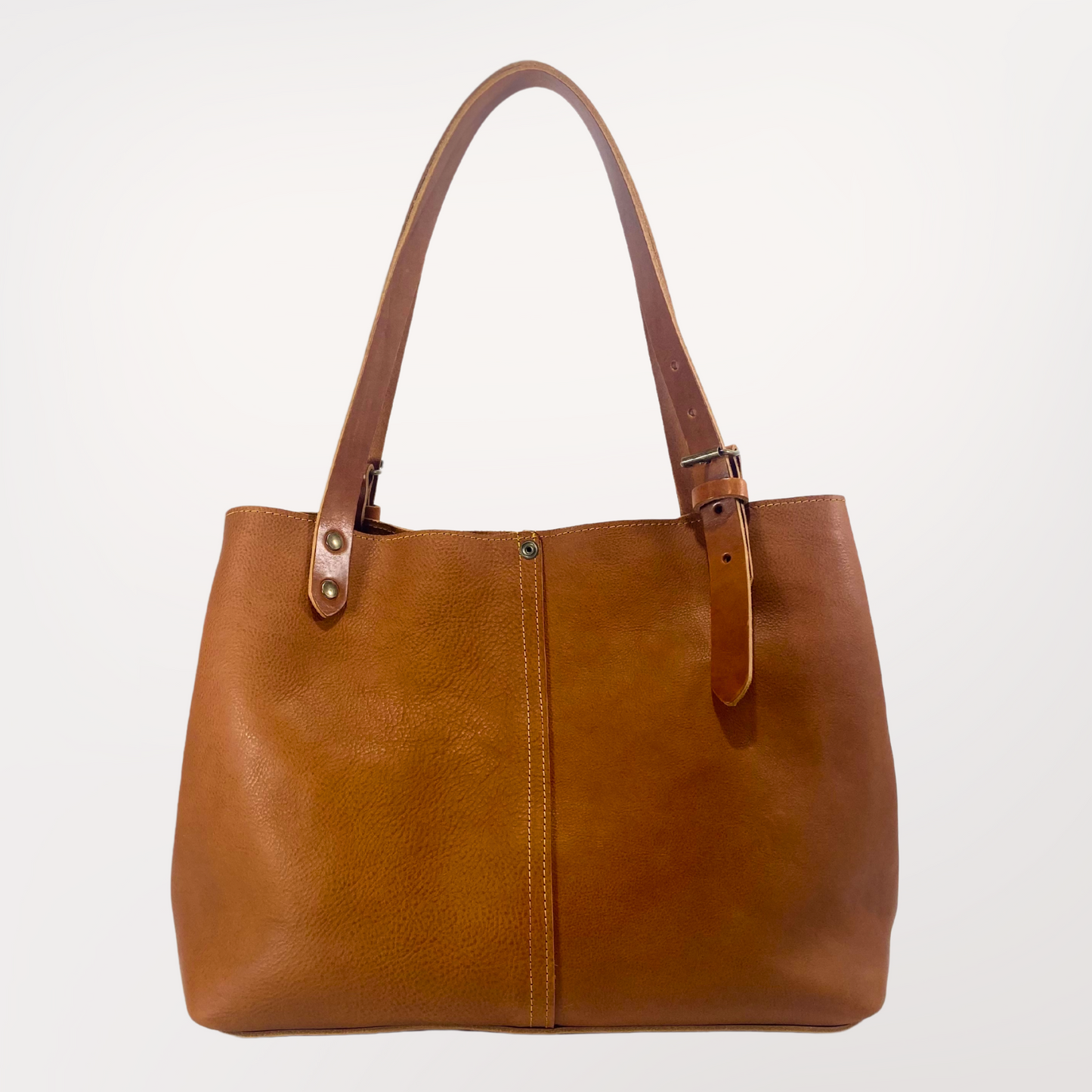 SAC CABAS CUIR MARRON COGNAC