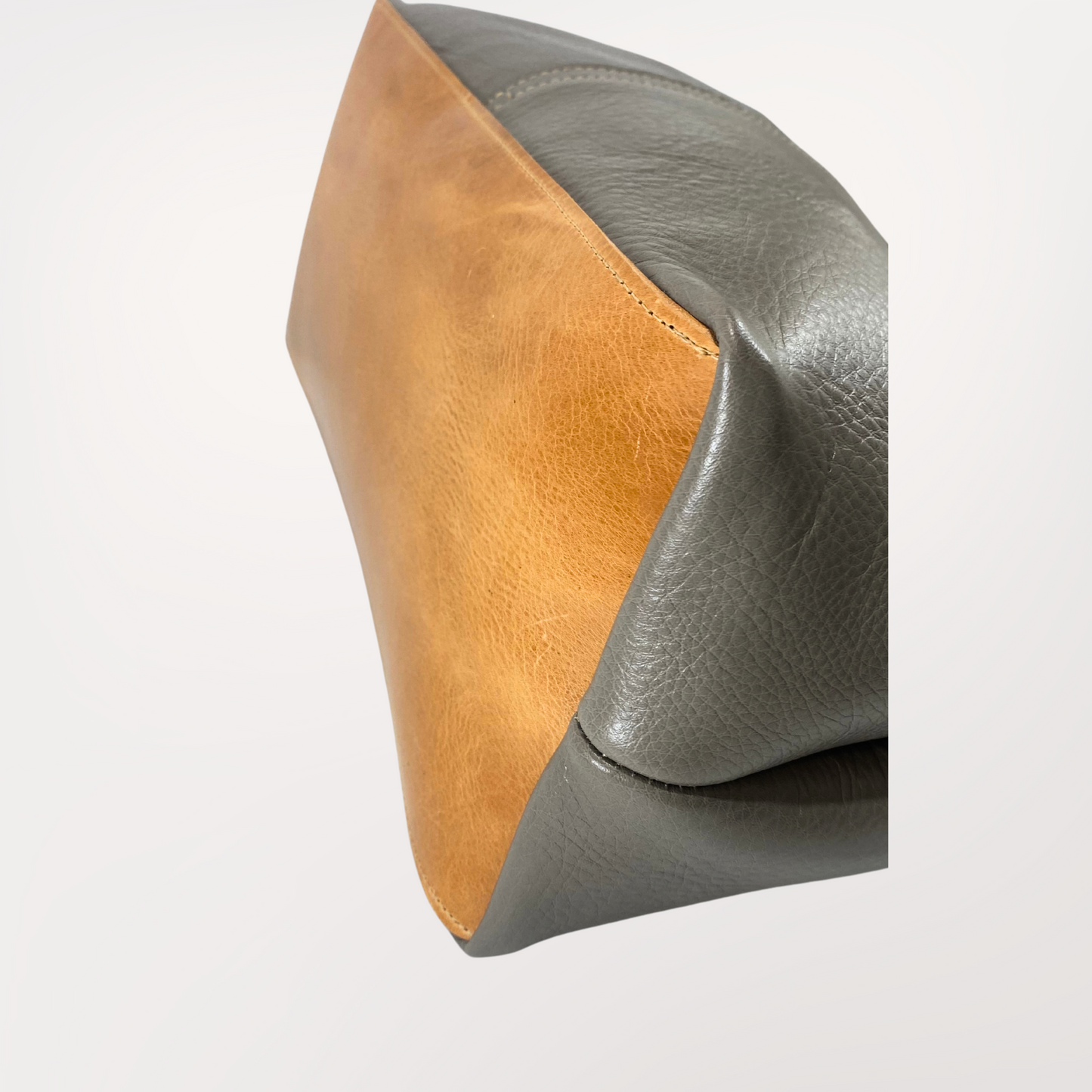 SAC CABAS CUIR GRIS