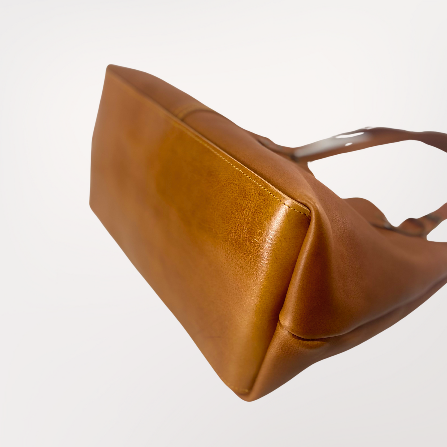 SAC CABAS CUIR MARRON COGNAC