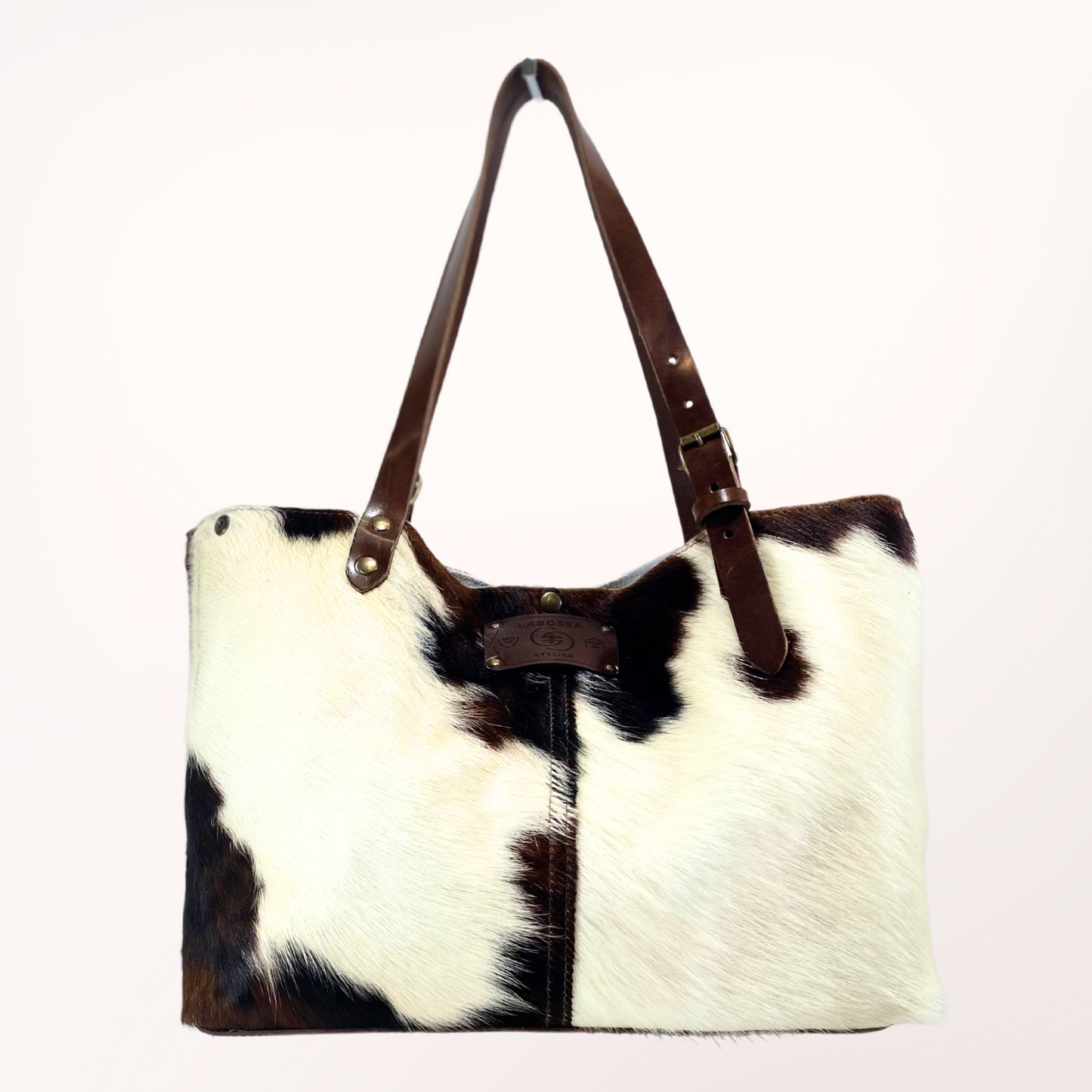 SAC CABAS PEAU DE VACHE NATURELLE NORMANDE 14