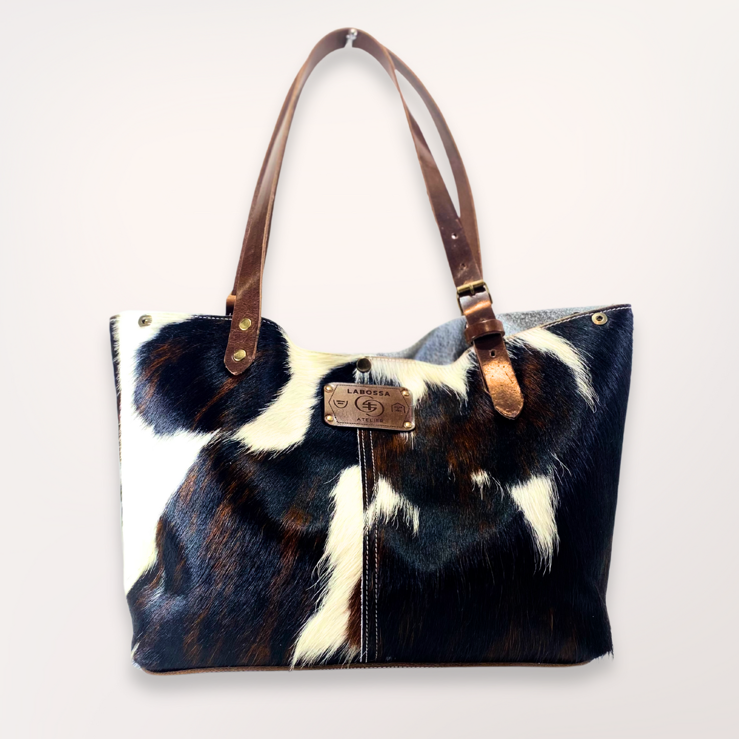 SAC CABAS PEAU DE VACHE NATURELLE NORMANDE 16