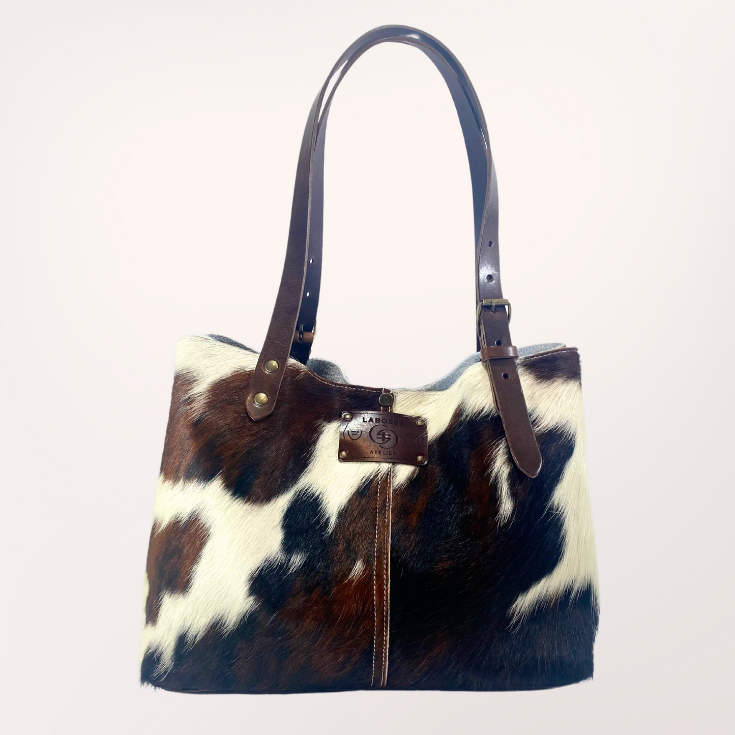SAC CABAS PEAU DE VACHE NATURELLE NORMANDE 9