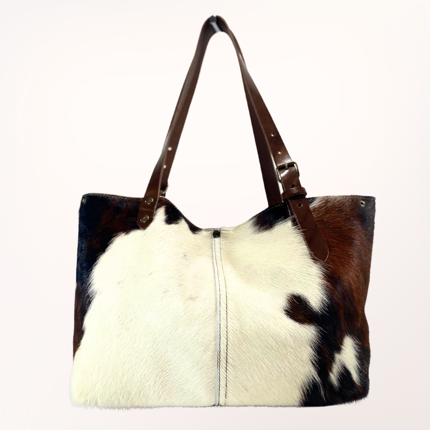 SAC CABAS PEAU DE VACHE NATURELLE NORMANDE 14