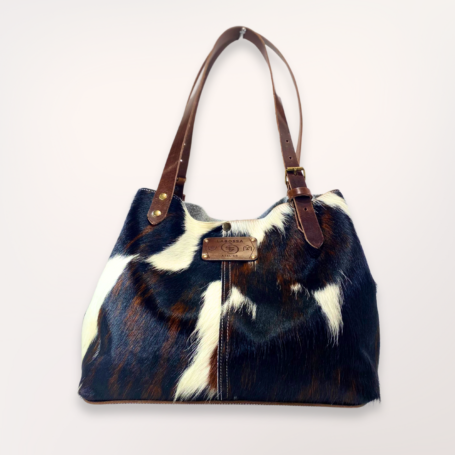SAC CABAS PEAU DE VACHE NATURELLE NORMANDE 16