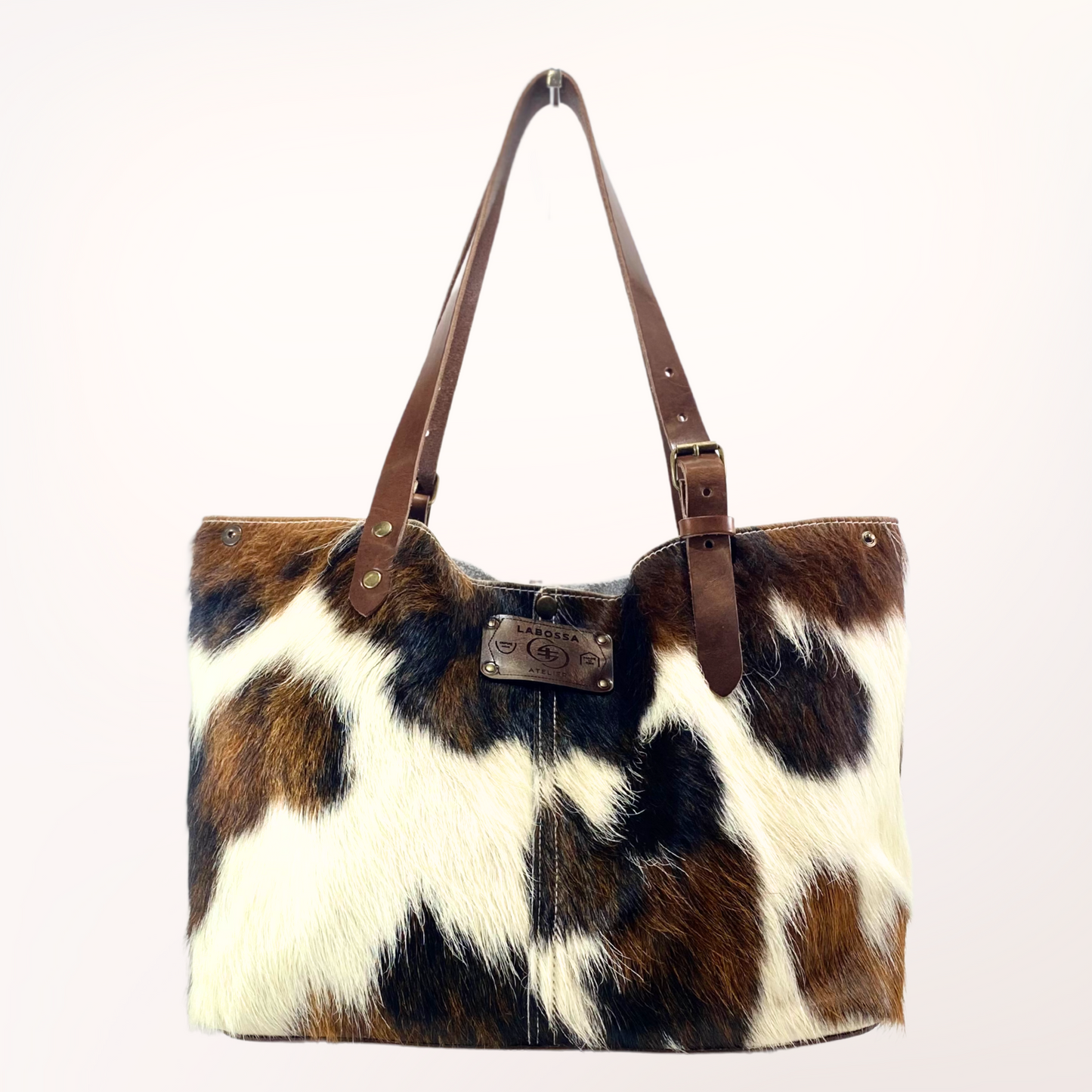 SAC CABAS PEAU DE VACHE NATURELLE NORMANDE 12