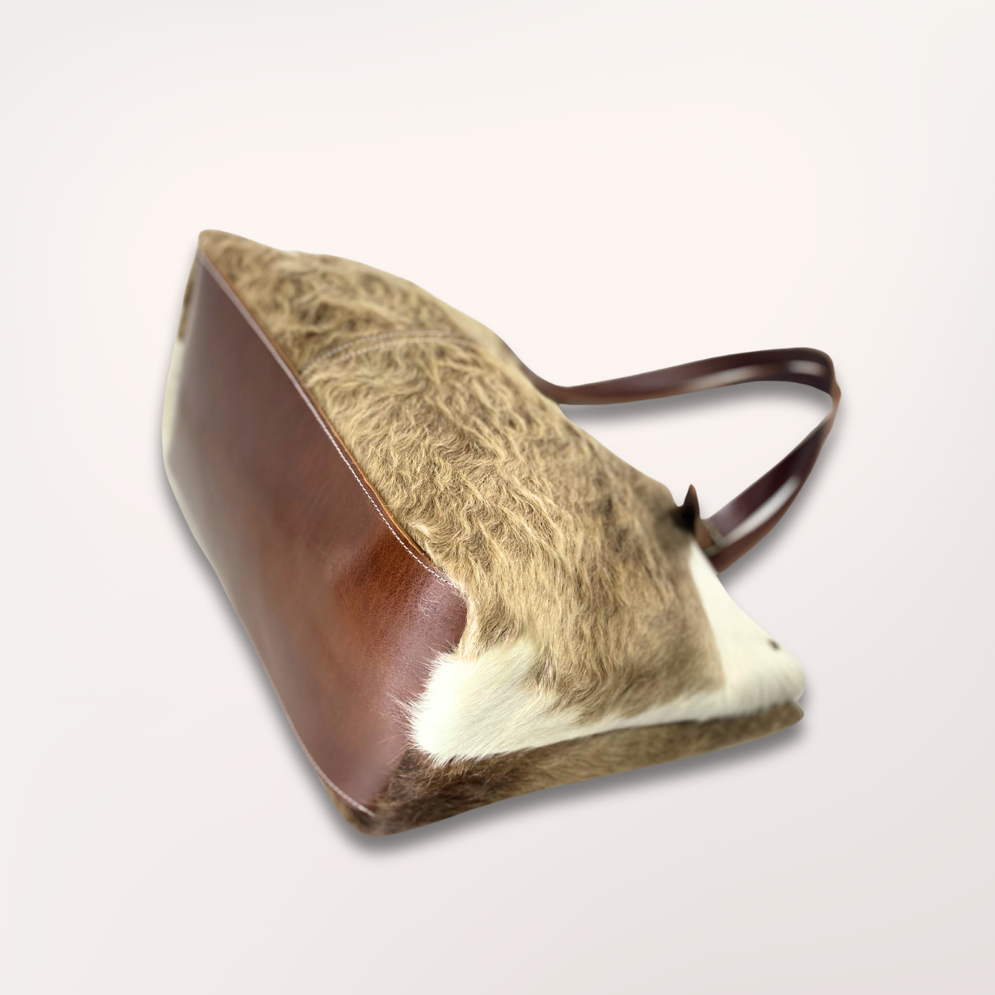 BROWN SWISS NATURAL COWHIDE TOTE BAG #13/072