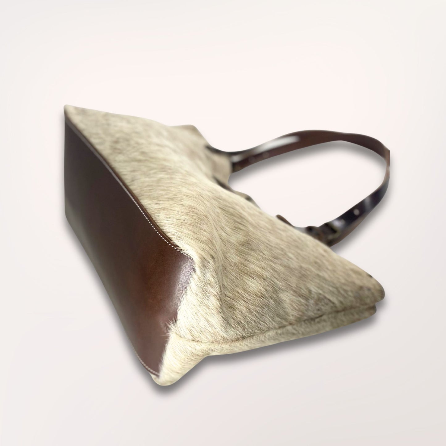 SAC CABAS PEAU DE VACHE NATURELLE BROWN SWISS #27/106