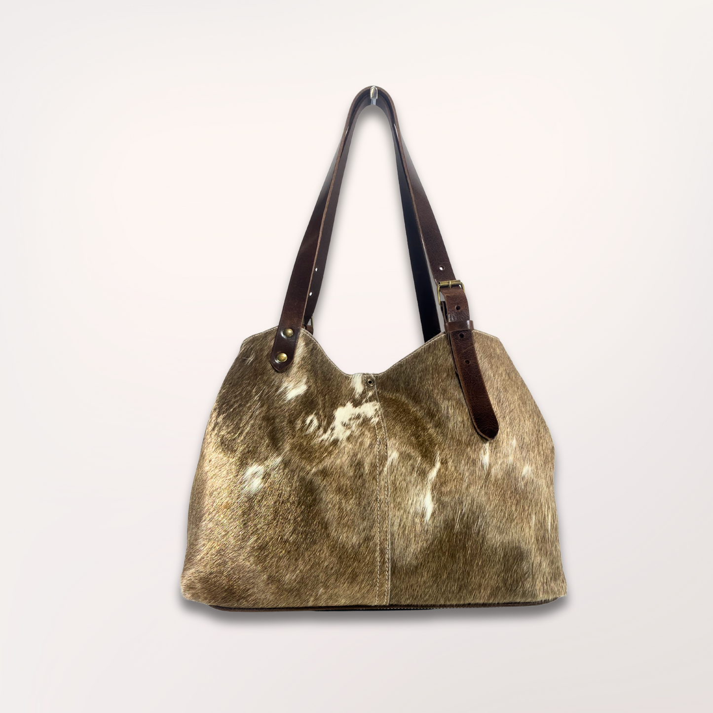 SAC CABAS PEAU DE VACHE NATURELLE BROWN SWISS 7