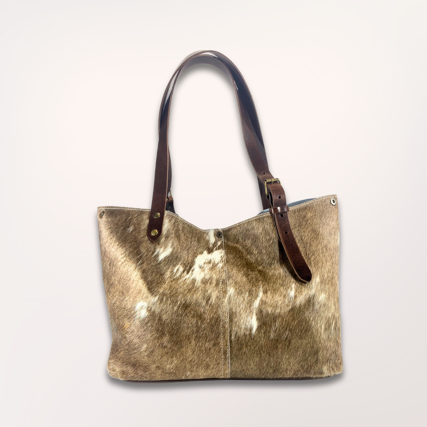 SAC CABAS PEAU DE VACHE NATURELLE BROWN SWISS 7
