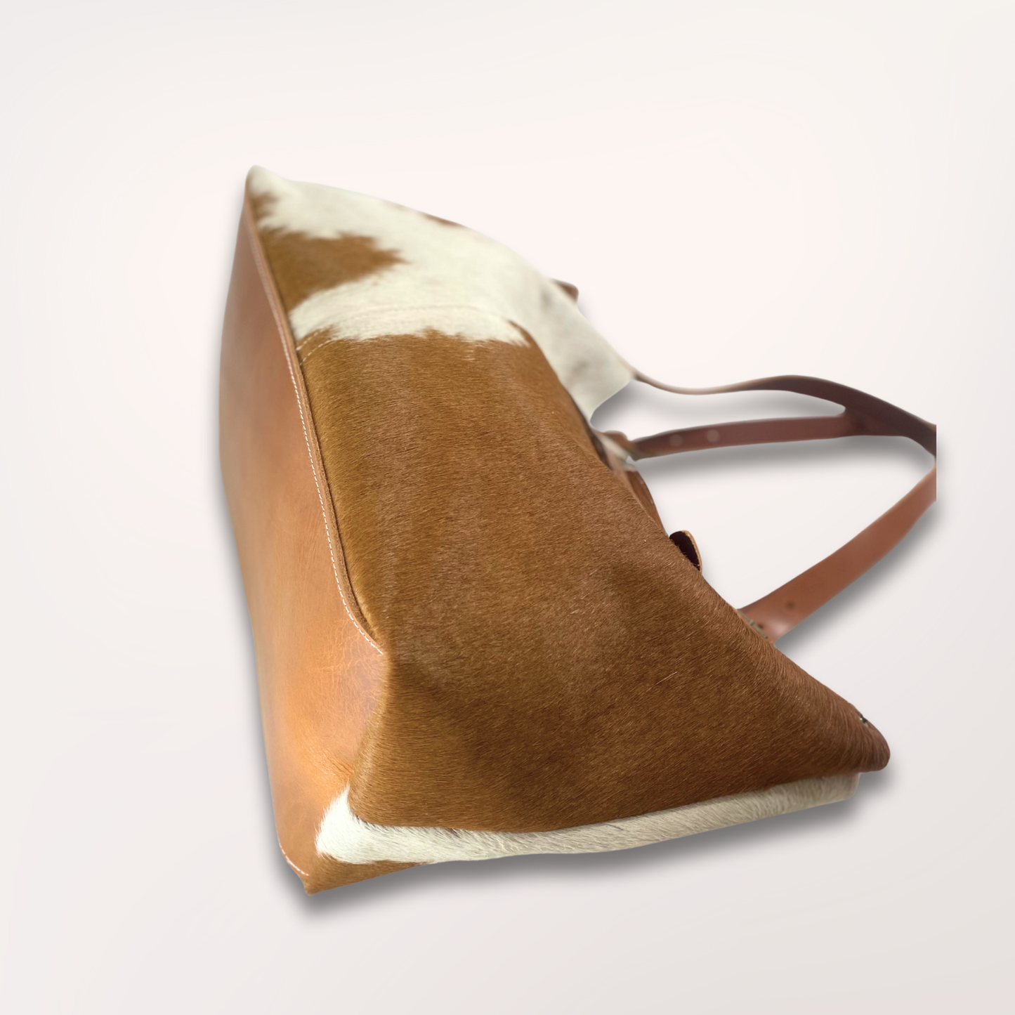 SAC CABAS PEAU DE VACHE NATURELLE MONTBELIARDE #27/091