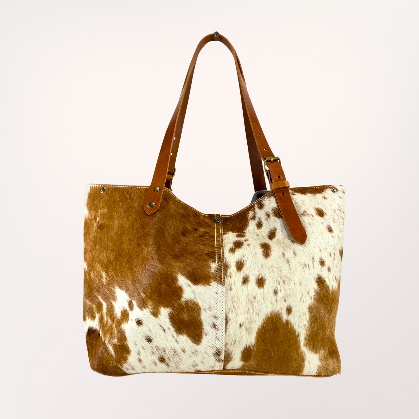 SAC CABAS PEAU DE VACHE NATURELLE MONTBELIARDE #27/045