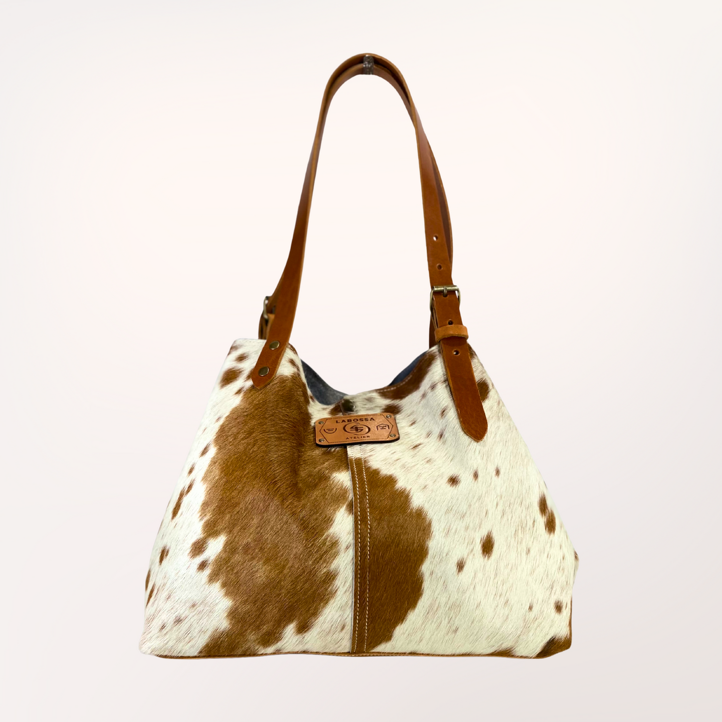 SAC CABAS PEAU DE VACHE NATURELLE MONTBELIARDE #27/045