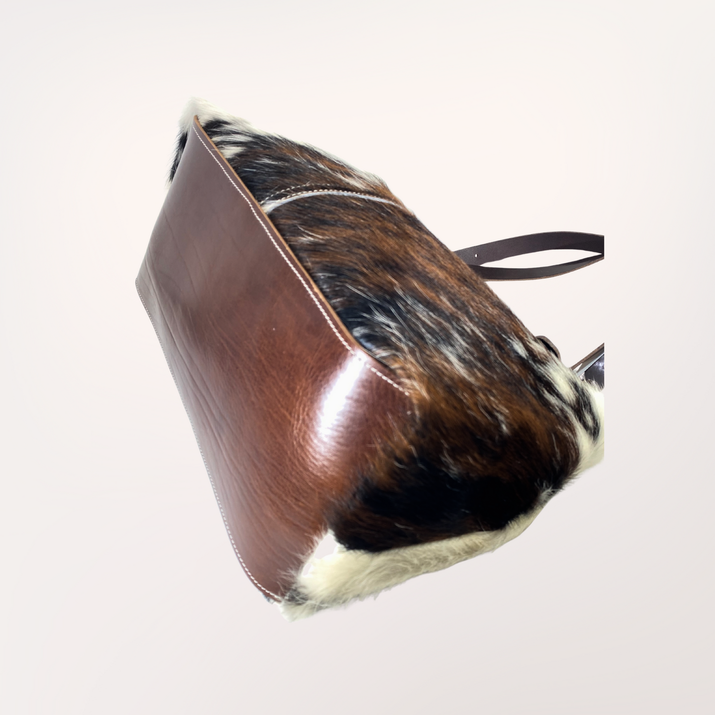 SAC CABAS PEAU DE VACHE NATURELLE NORMANDE #13/043