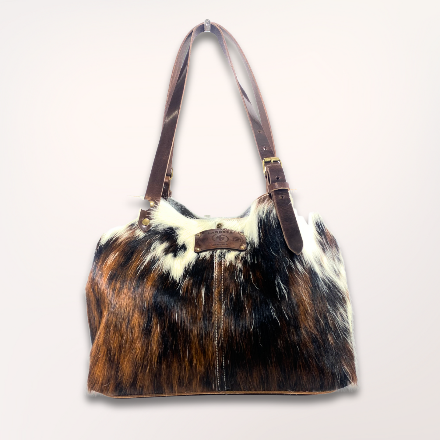 SAC CABAS PEAU DE VACHE NATURELLE NORMANDE 27/044