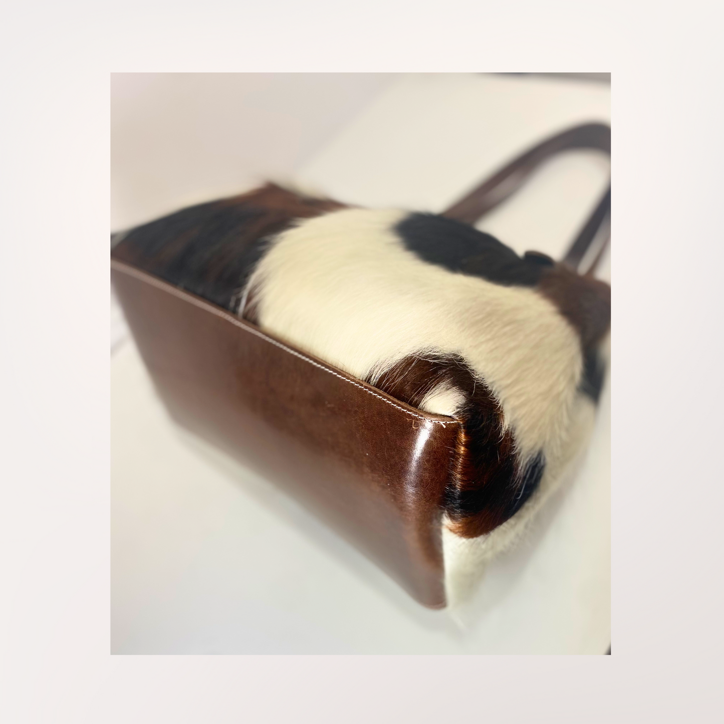 SAC CABAS PEAU DE VACHE NATURELLE NORMANDE 20