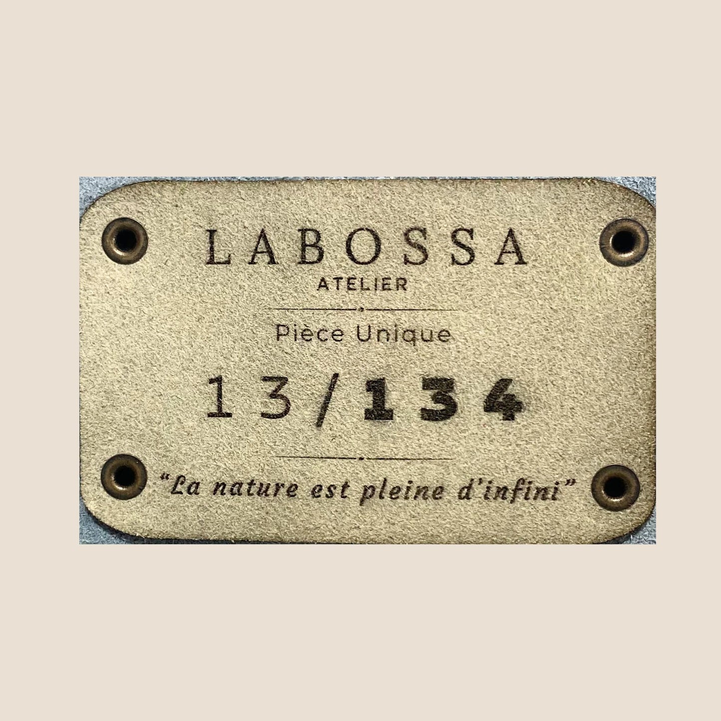 Patch intérieur du cabas Brown Swiss #13/134 – Labossa Atelier