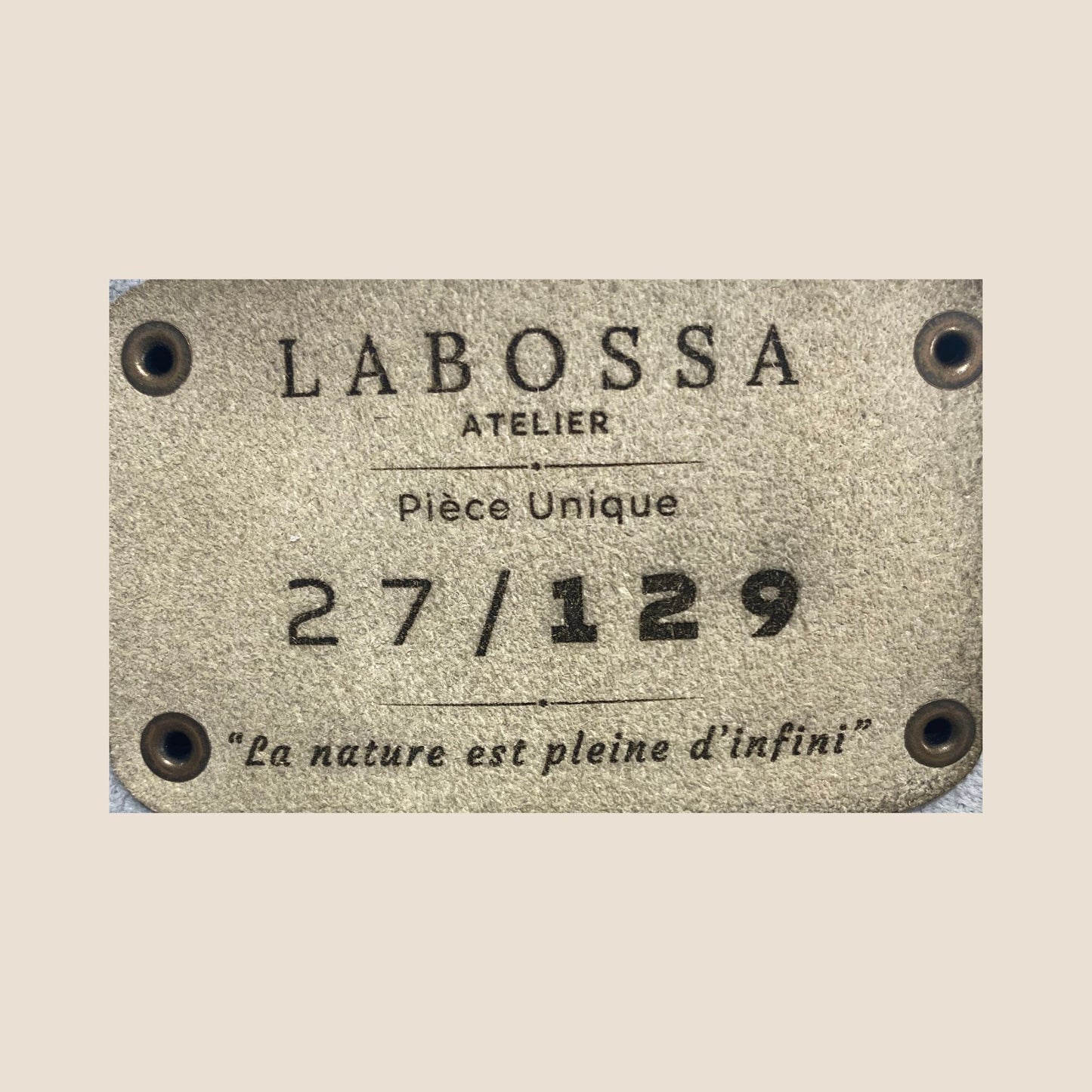 Cabas Holstein #27/129 — numérotation intérieure gravée #27/129