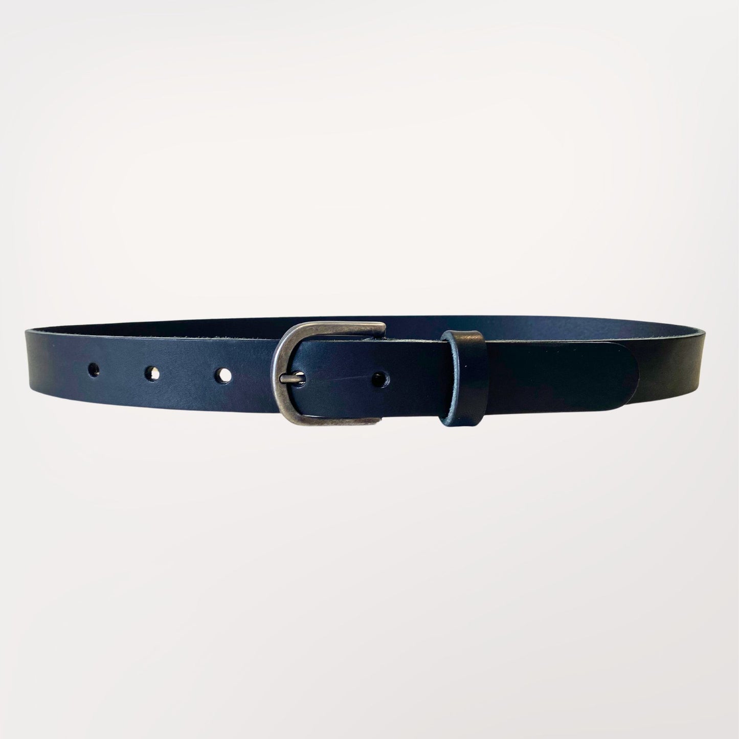 ceinture en cuir noir 3 cm avec boucle effet canon de fusil durable