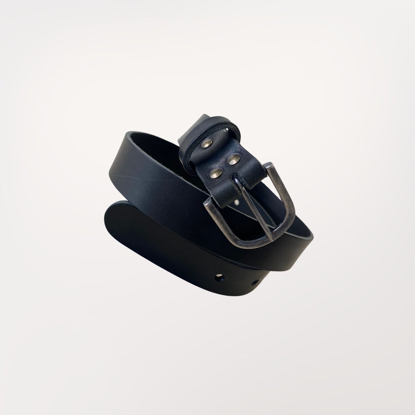 ceinture en cuir noir 3 cm avec boucle effet canon de fusil durable