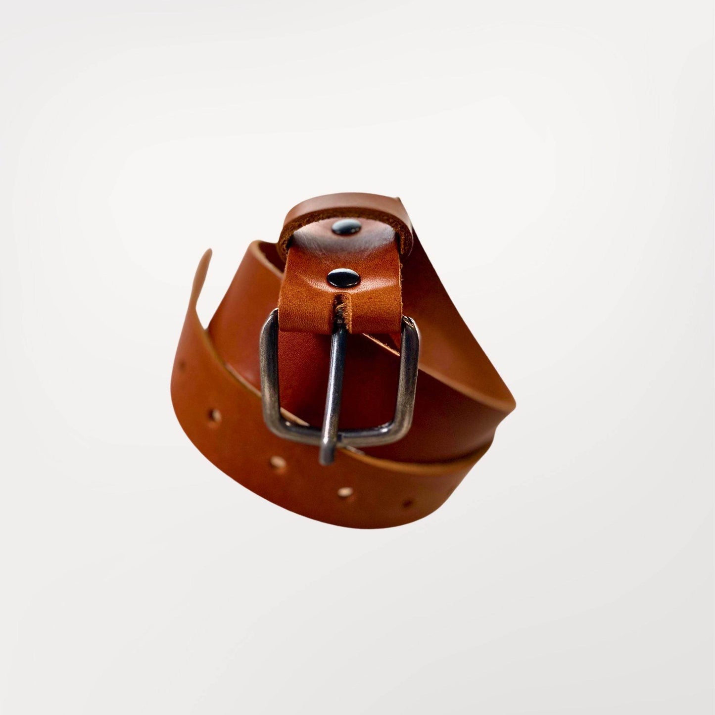 CEINTURE CUIR MARRON COGNAC 4 cm - Labossa Atelier
