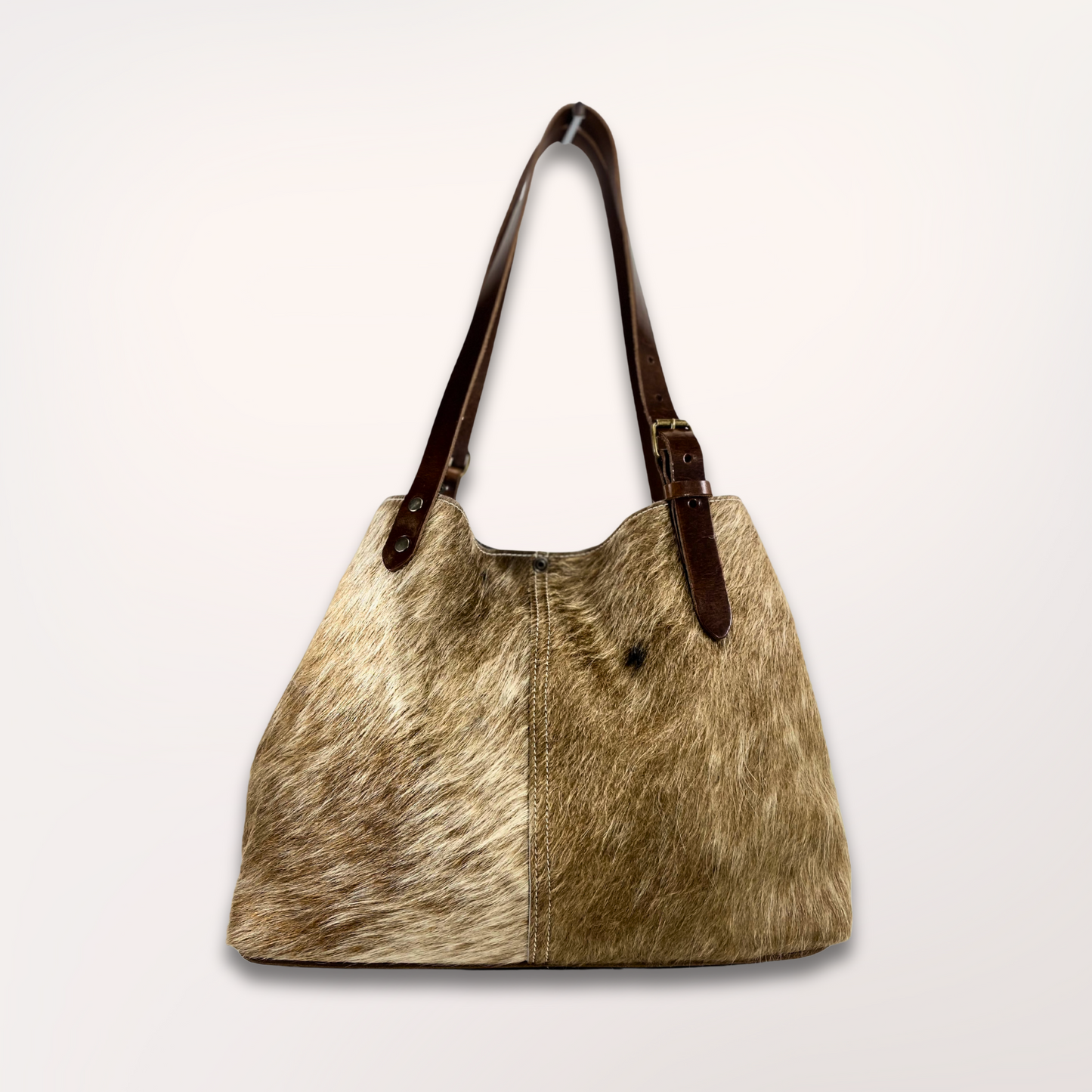 SAC CABAS PEAU DE VACHE NATURELLE BROWN SWISS 27/036