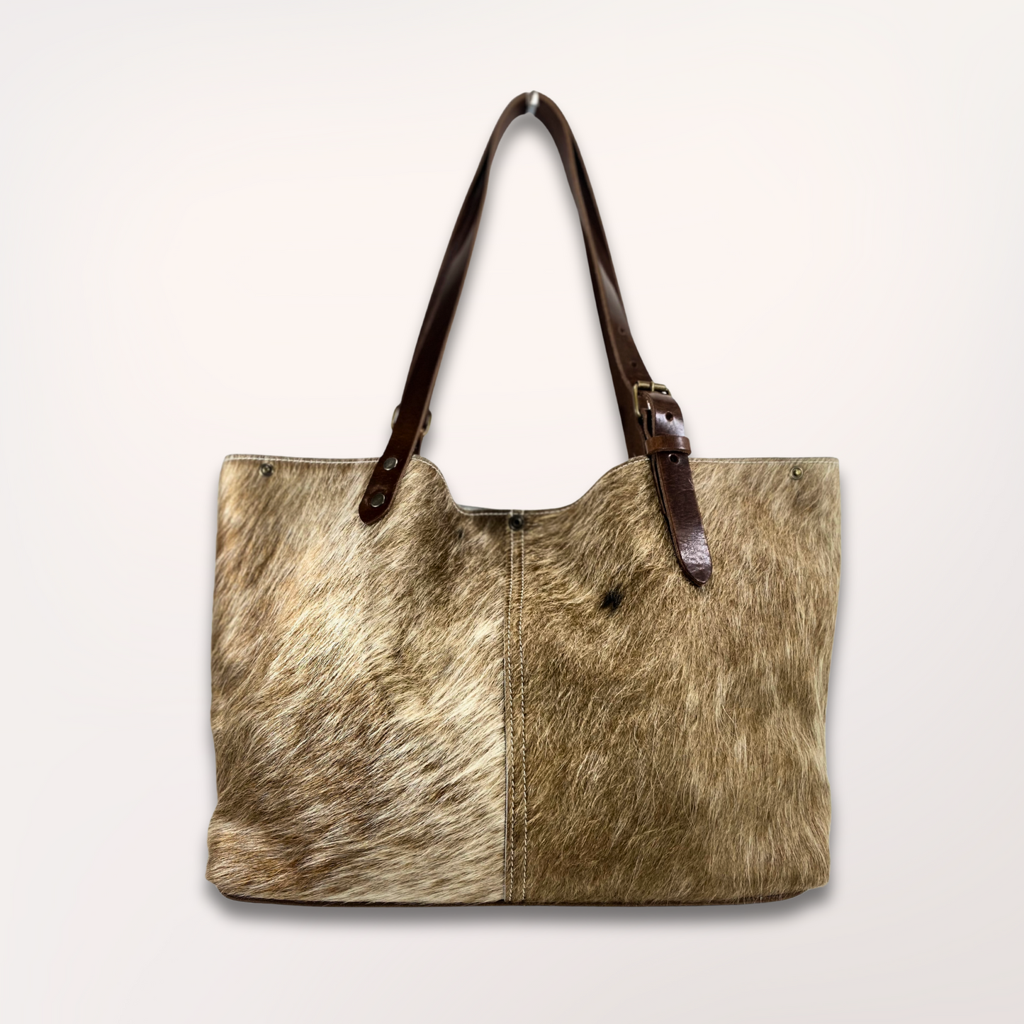SAC CABAS PEAU DE VACHE NATURELLE BROWN SWISS 27/036