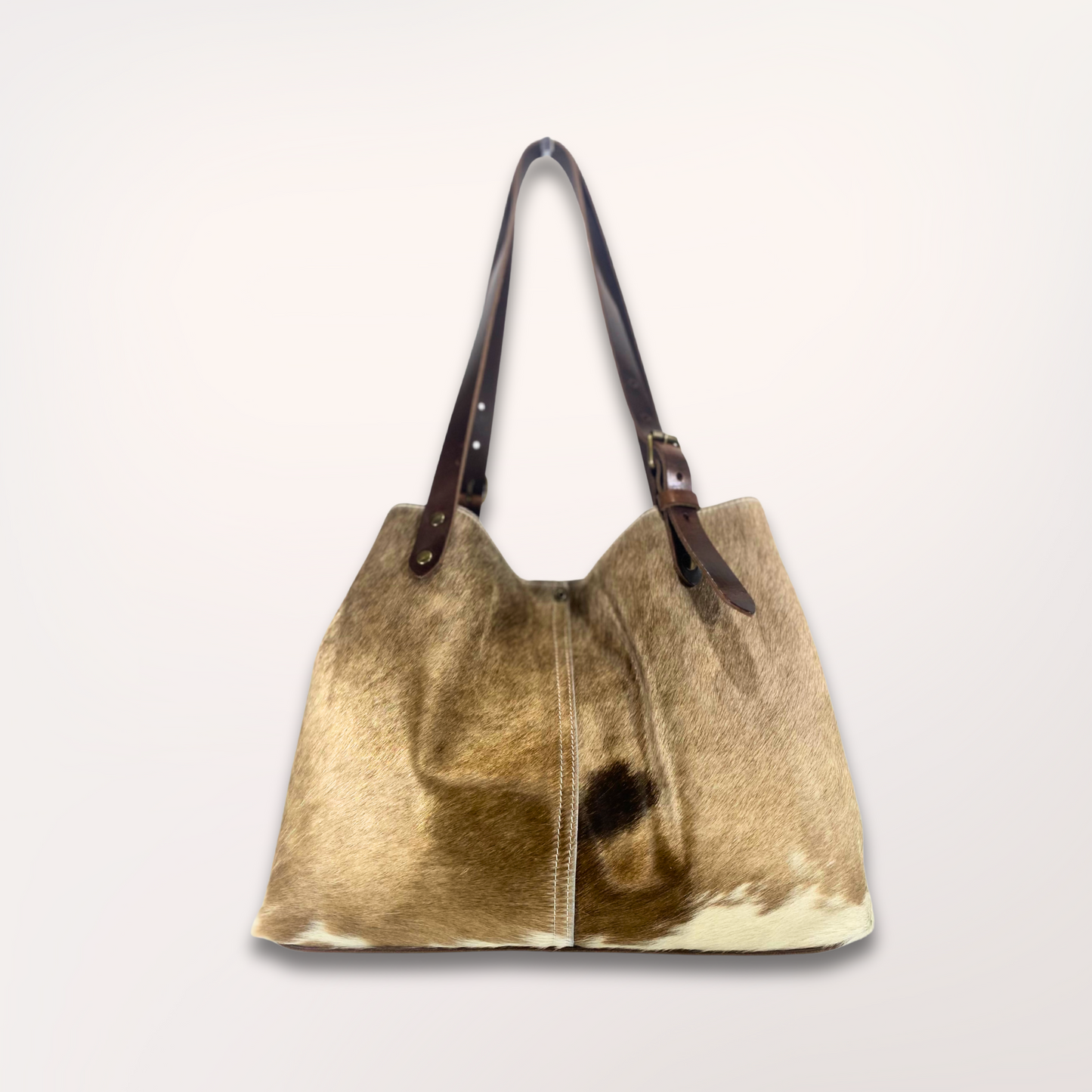 SAC CABAS PEAU DE VACHE NATURELLE BROWN SWISS 6
