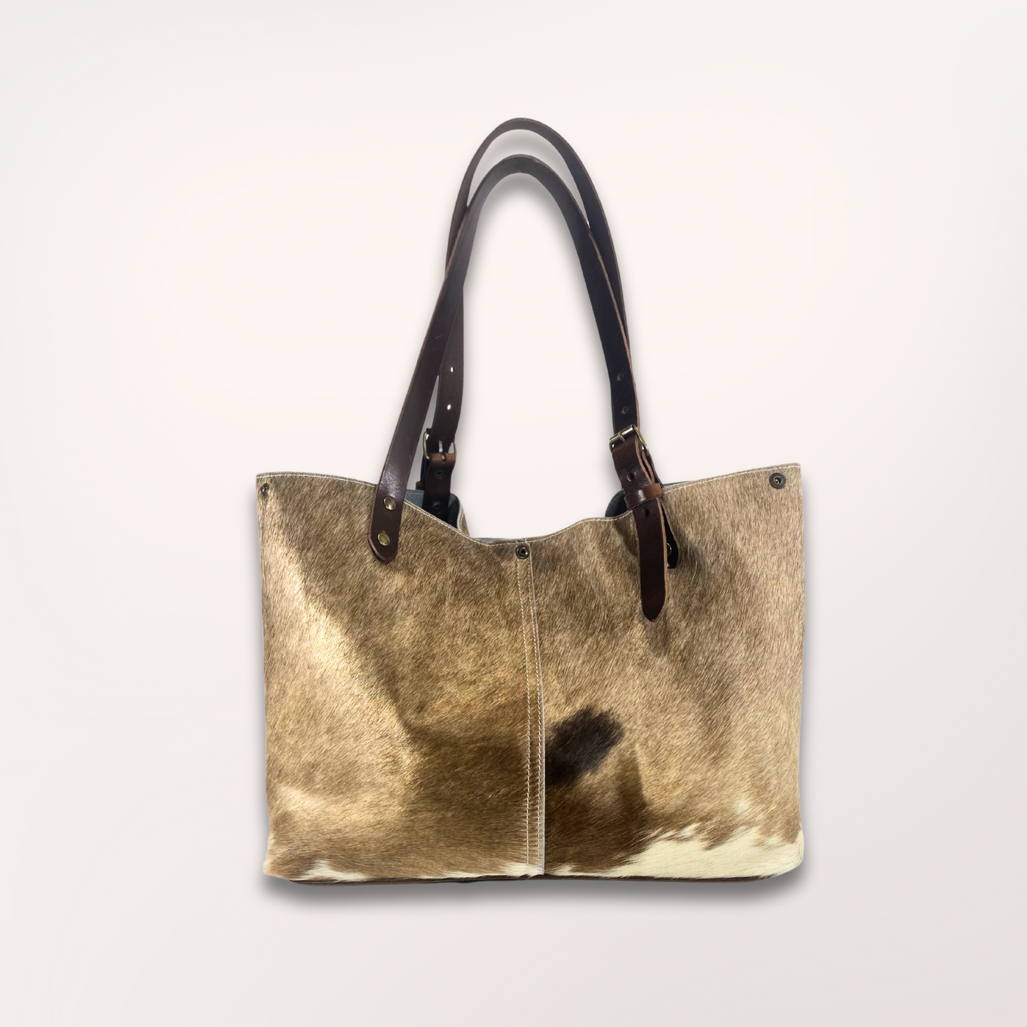 SAC CABAS PEAU DE VACHE NATURELLE BROWN SWISS 6