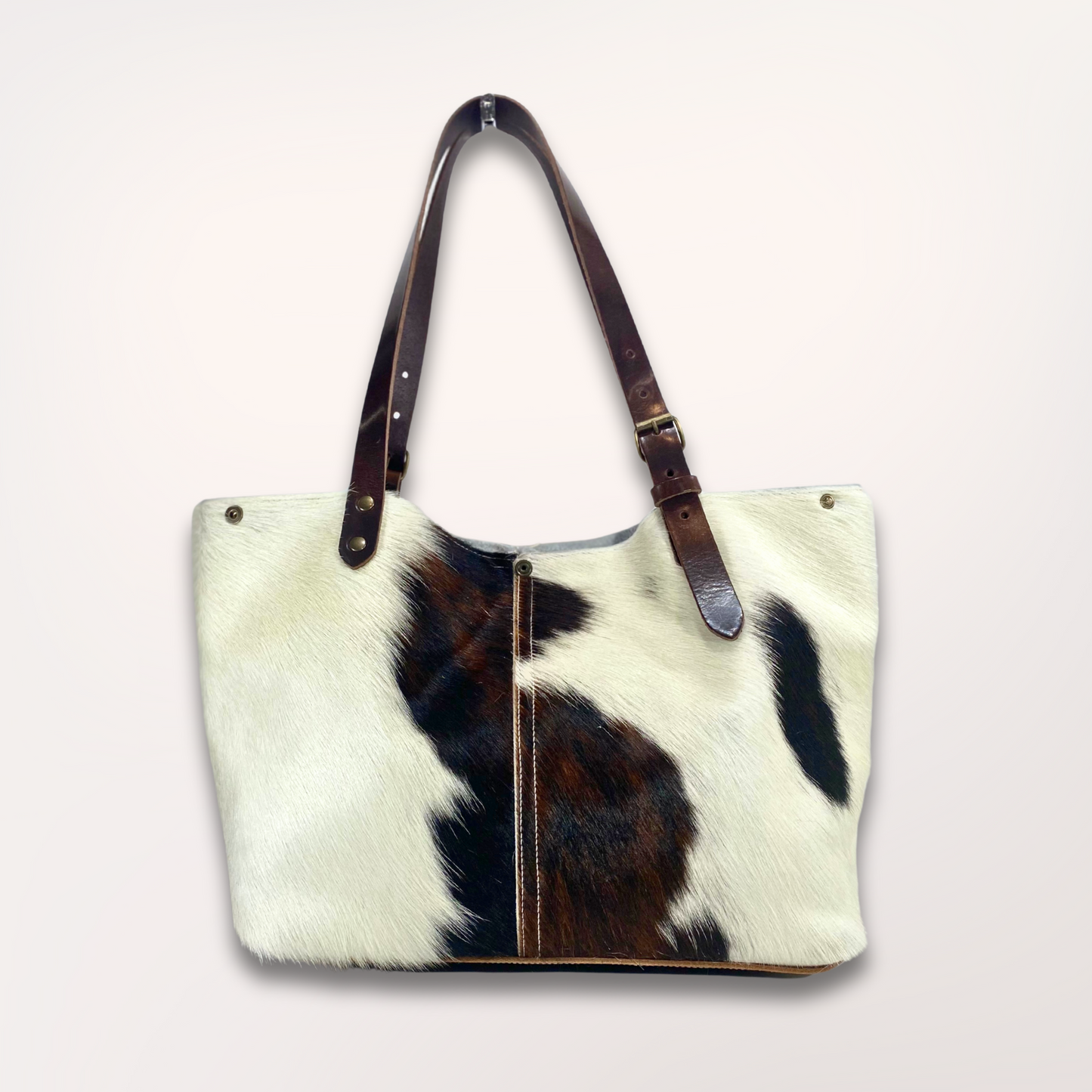 SAC CABAS PEAU DE VACHE NATURELLE NORMANDE #27/047