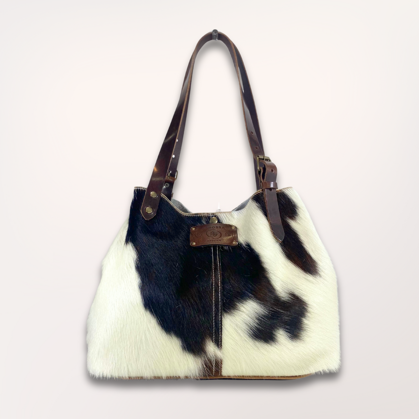SAC CABAS PEAU DE VACHE NATURELLE NORMANDE #27/047