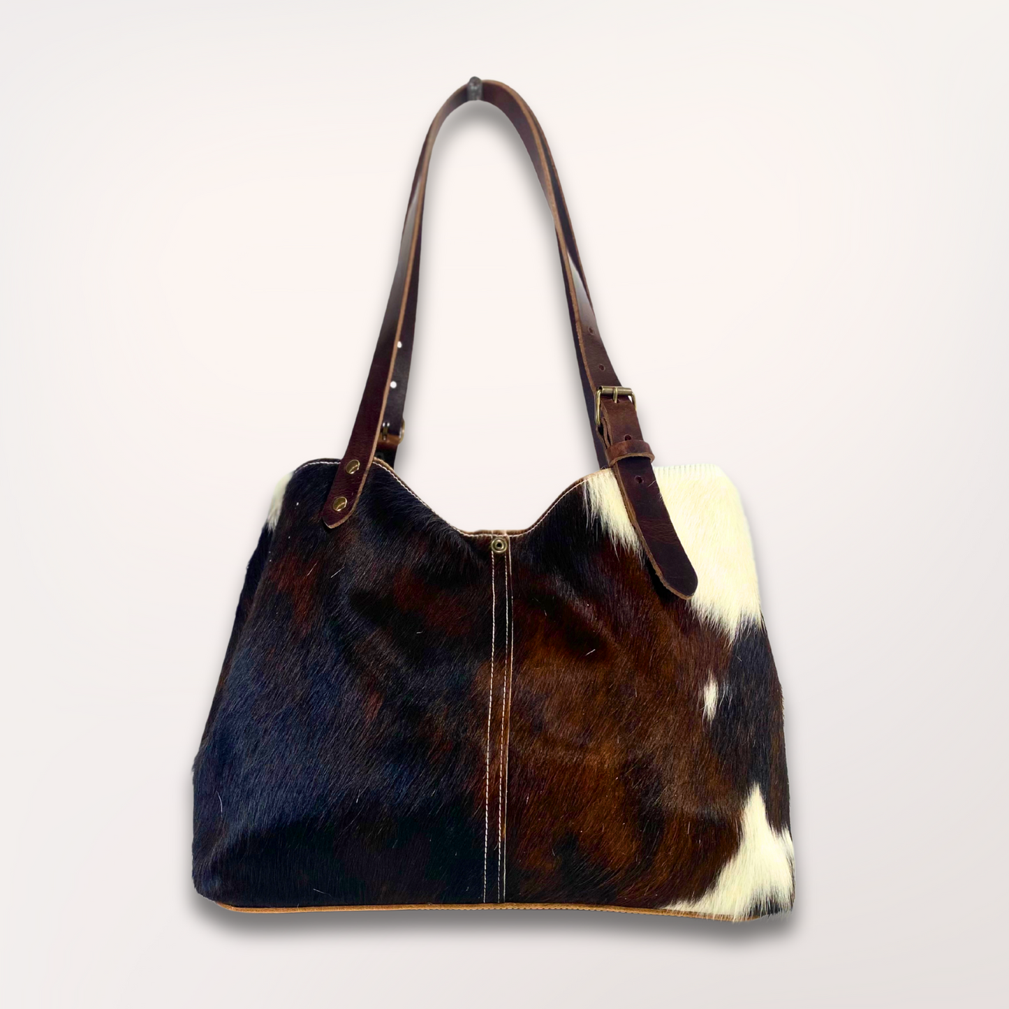 SAC CABAS PEAU DE VACHE NATURELLE NORMANDE #27/048