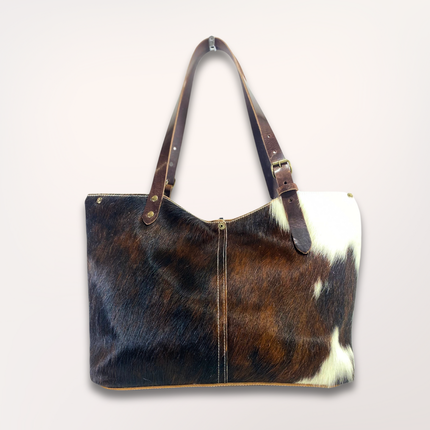 SAC CABAS PEAU DE VACHE NATURELLE NORMANDE #27/048