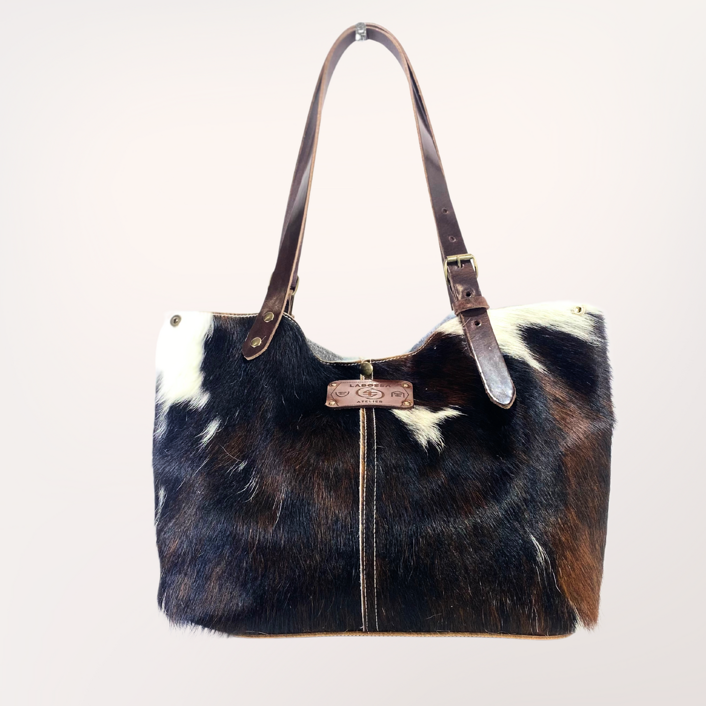 SAC CABAS PEAU DE VACHE NATURELLE NORMANDE #27/048