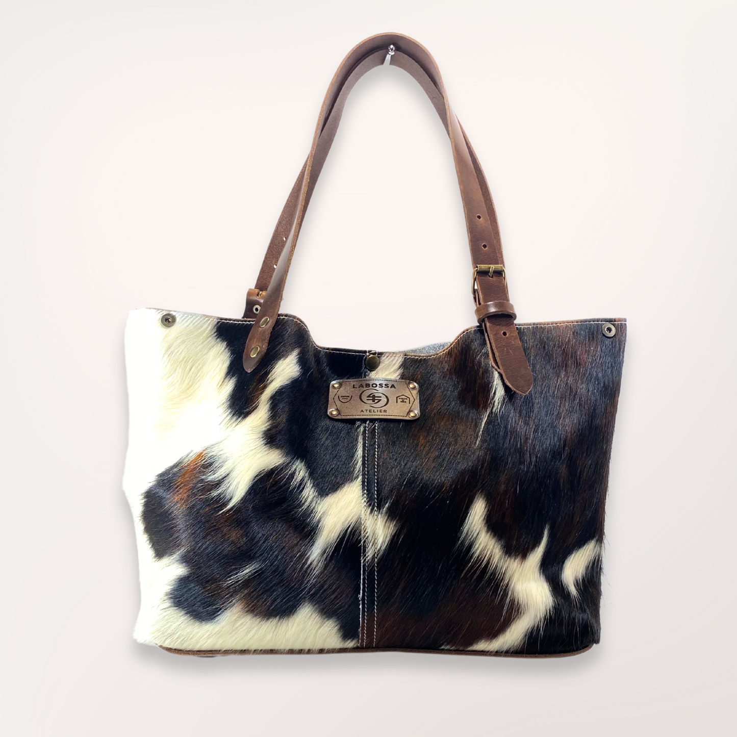 SAC CABAS PEAU DE VACHE NATURELLE NORMANDE 17