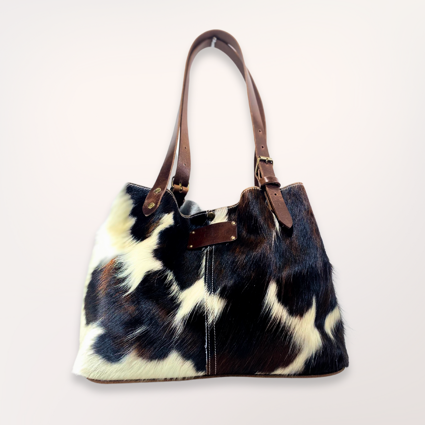 SAC CABAS PEAU DE VACHE NATURELLE NORMANDE 17