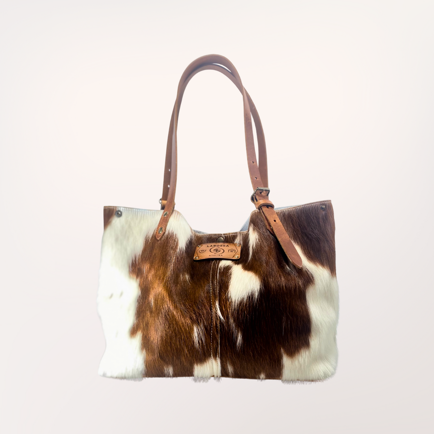 SAC CABAS PEAU DE VACHE NATURELLE MONTBELIARDE 2