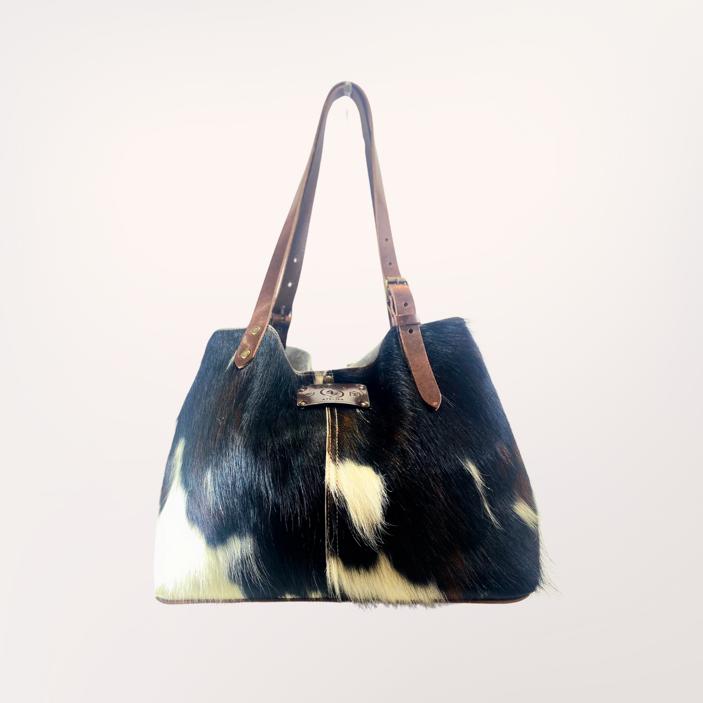 SAC CABAS PEAU DE VACHE NATURELLE NORMANDE 13/028