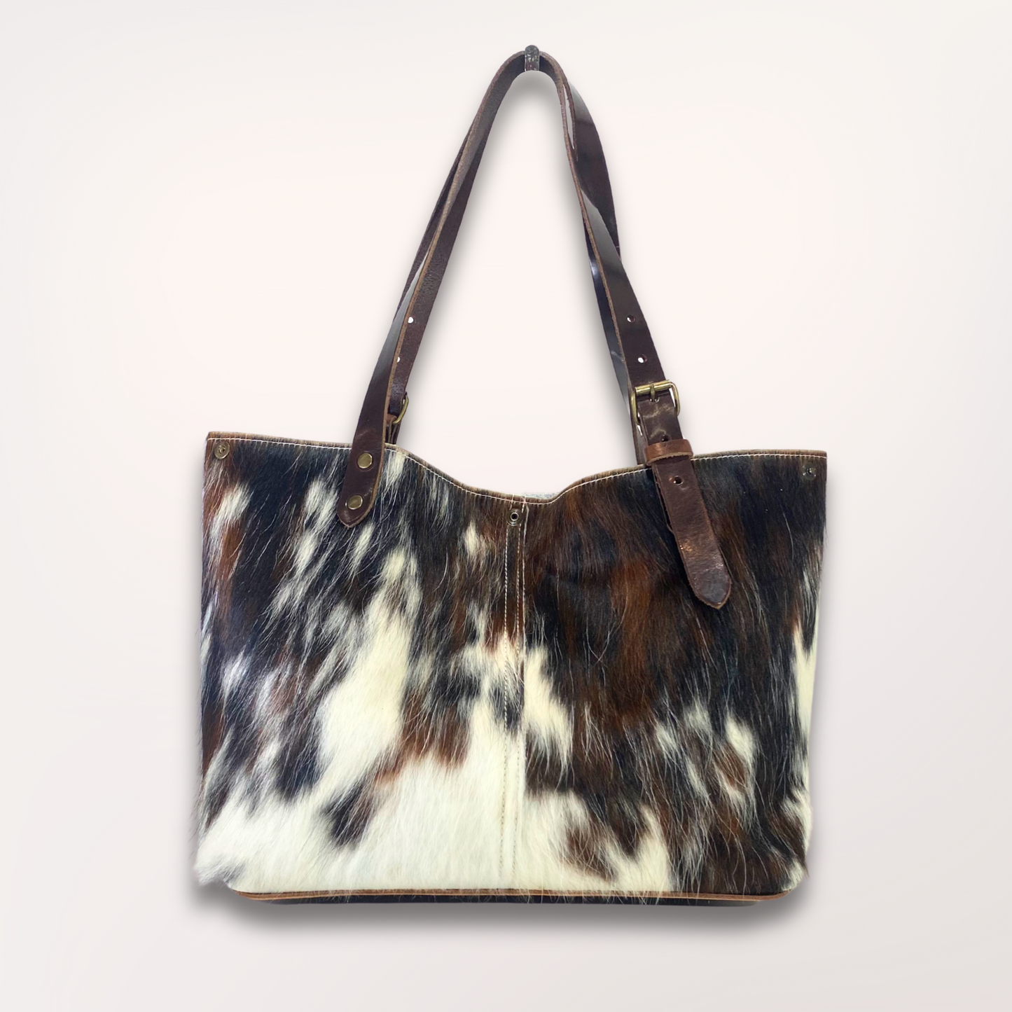 SAC CABAS PEAU DE VACHE NATURELLE NORMANDE 27/043