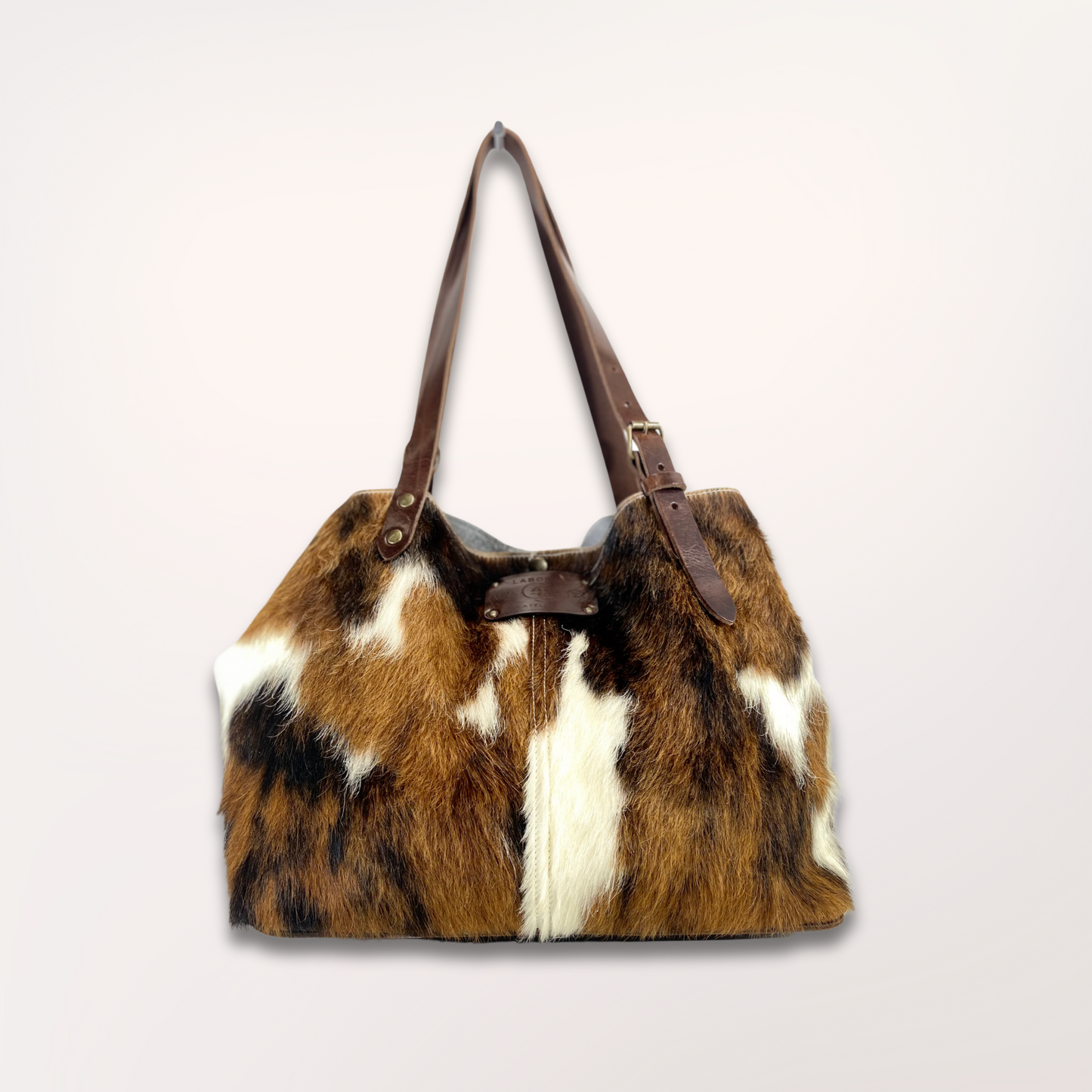 SAC CABAS PEAU DE VACHE NATURELLE NORMANDE 27/026
