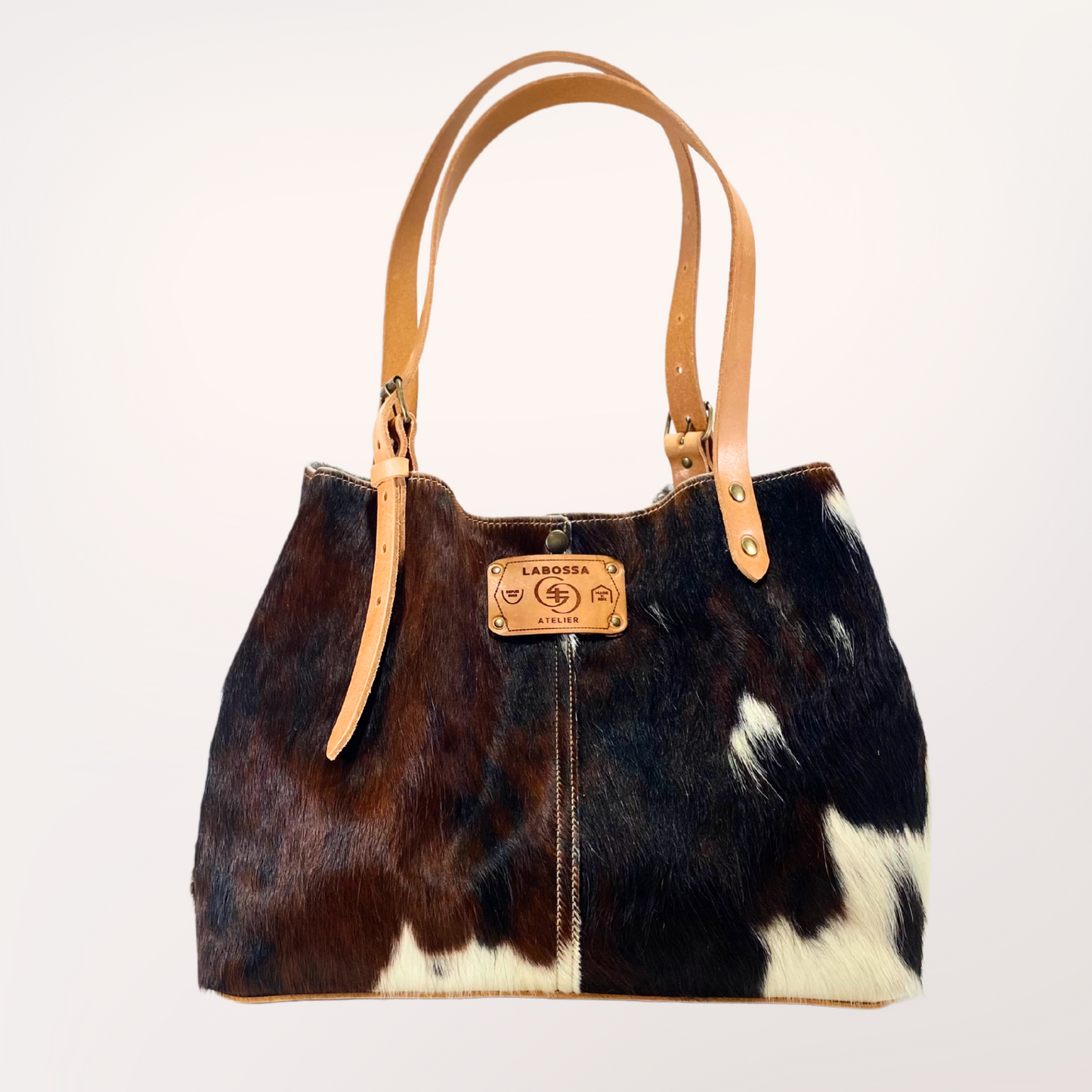 SAC CABAS PEAU DE VACHE NATURELLE NORMANDE 11