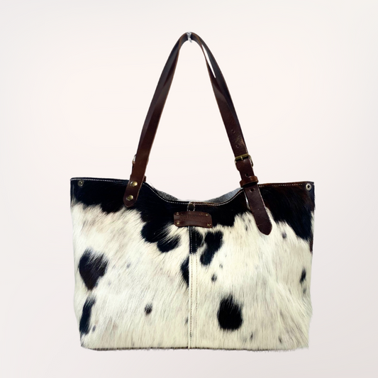 SAC CABAS PEAU DE VACHE NATURELLE NORMANDE  11