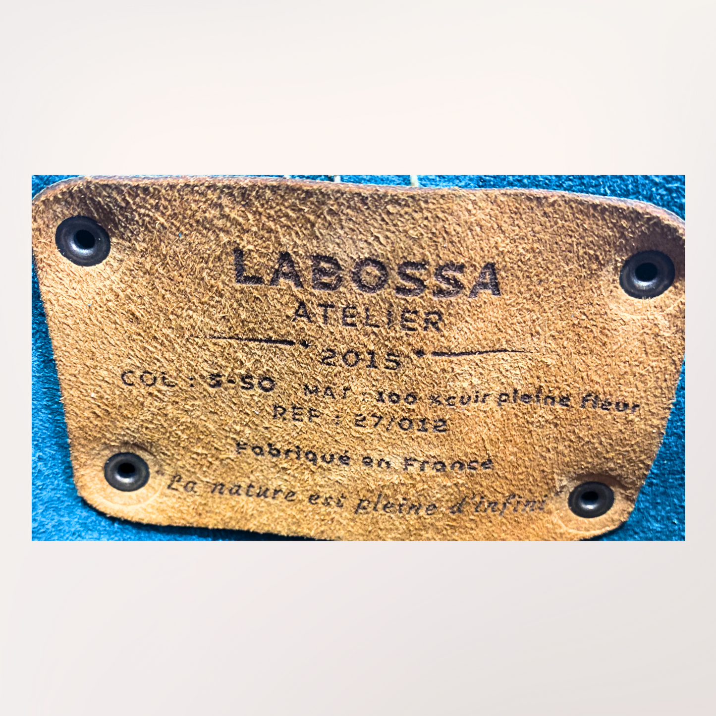 SAC CABAS CUIR BLEU CANARD