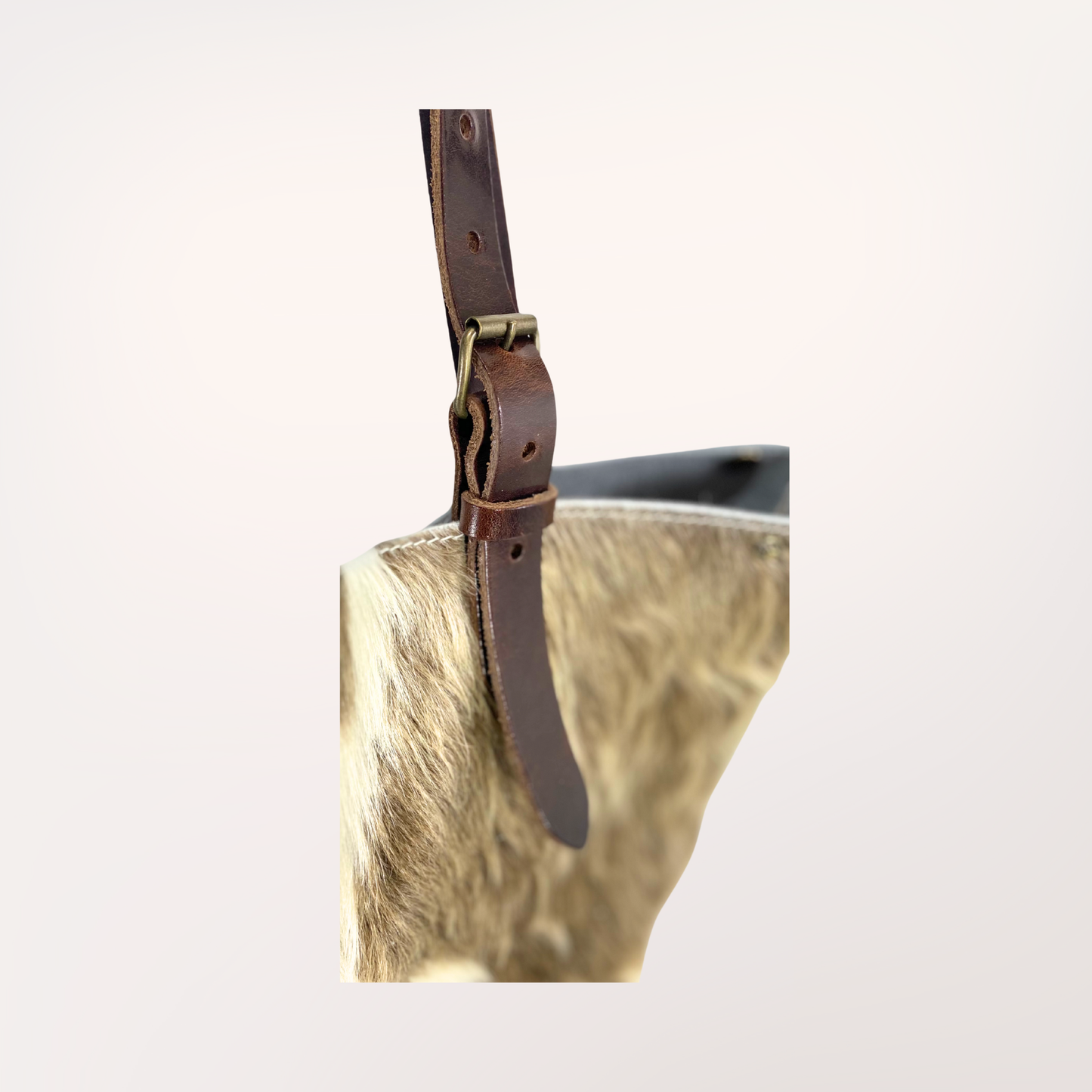 SAC CABAS PEAU DE VACHE NATURELLE BROWN SWISS #13/054