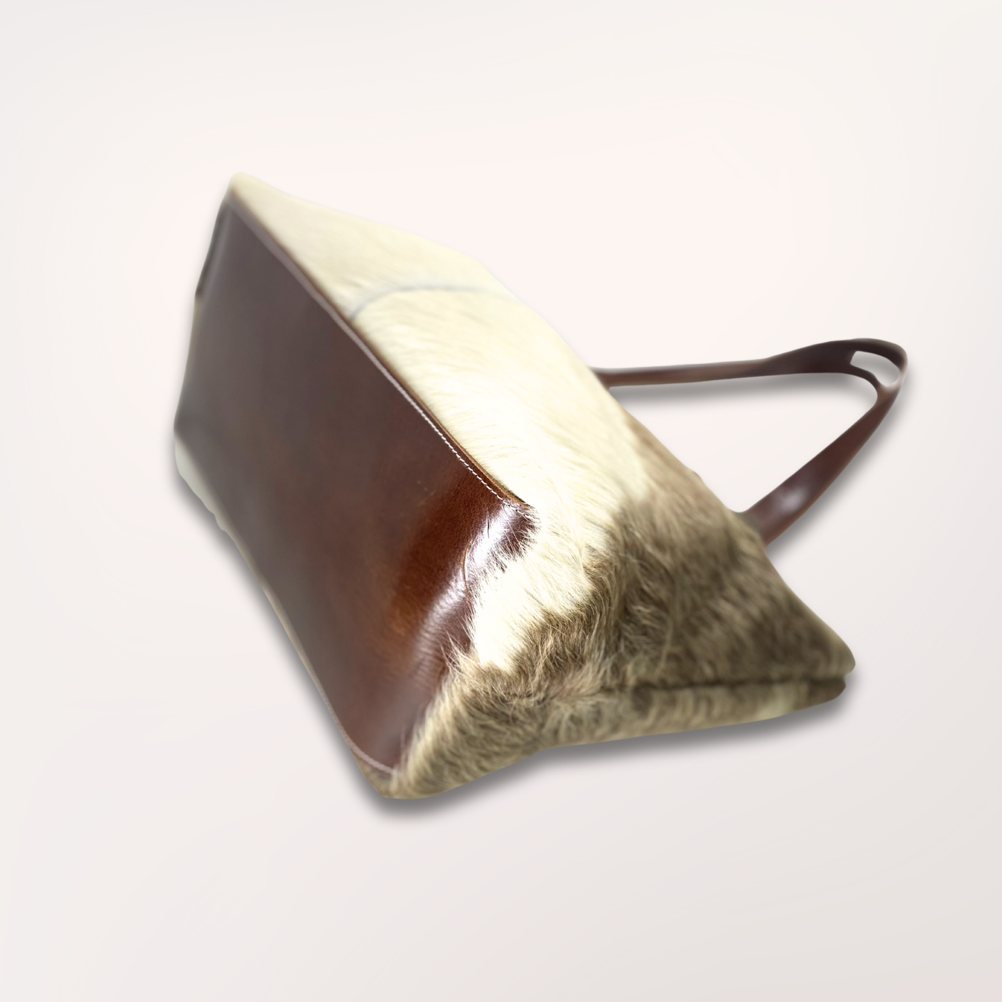 SAC CABAS PEAU DE VACHE NATURELLE BROWN SWISS #13/085