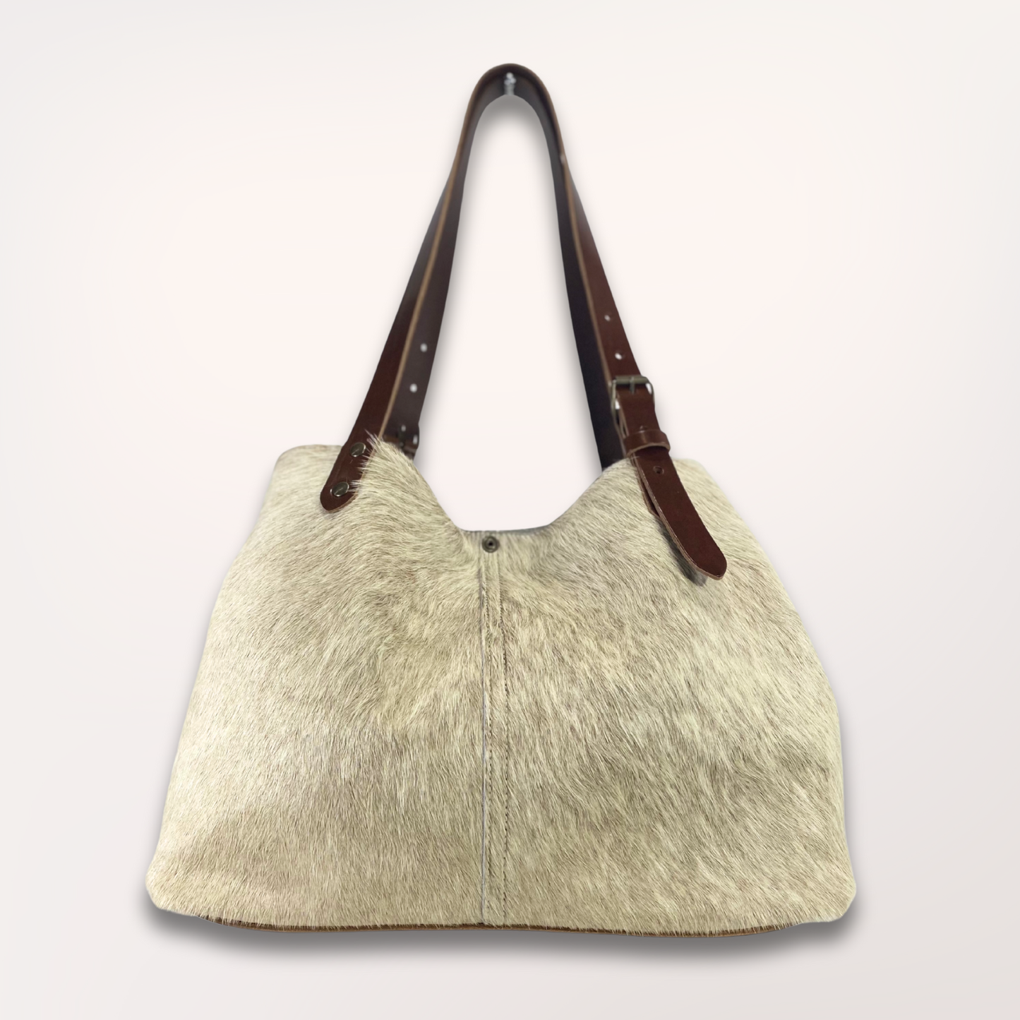 SAC CABAS PEAU DE VACHE NATURELLE BROWN SWISS #27/064