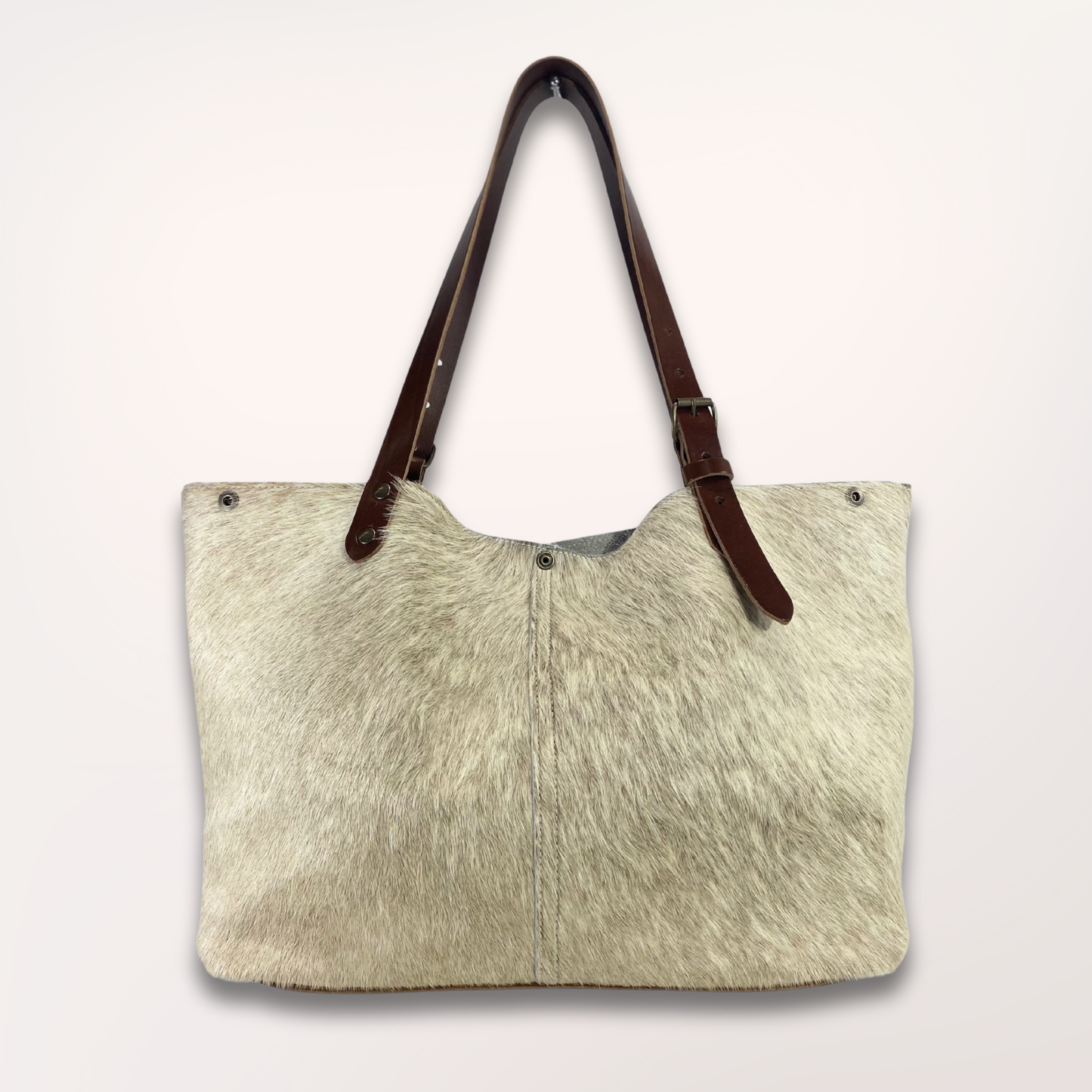 SAC CABAS PEAU DE VACHE NATURELLE BROWN SWISS #27/064