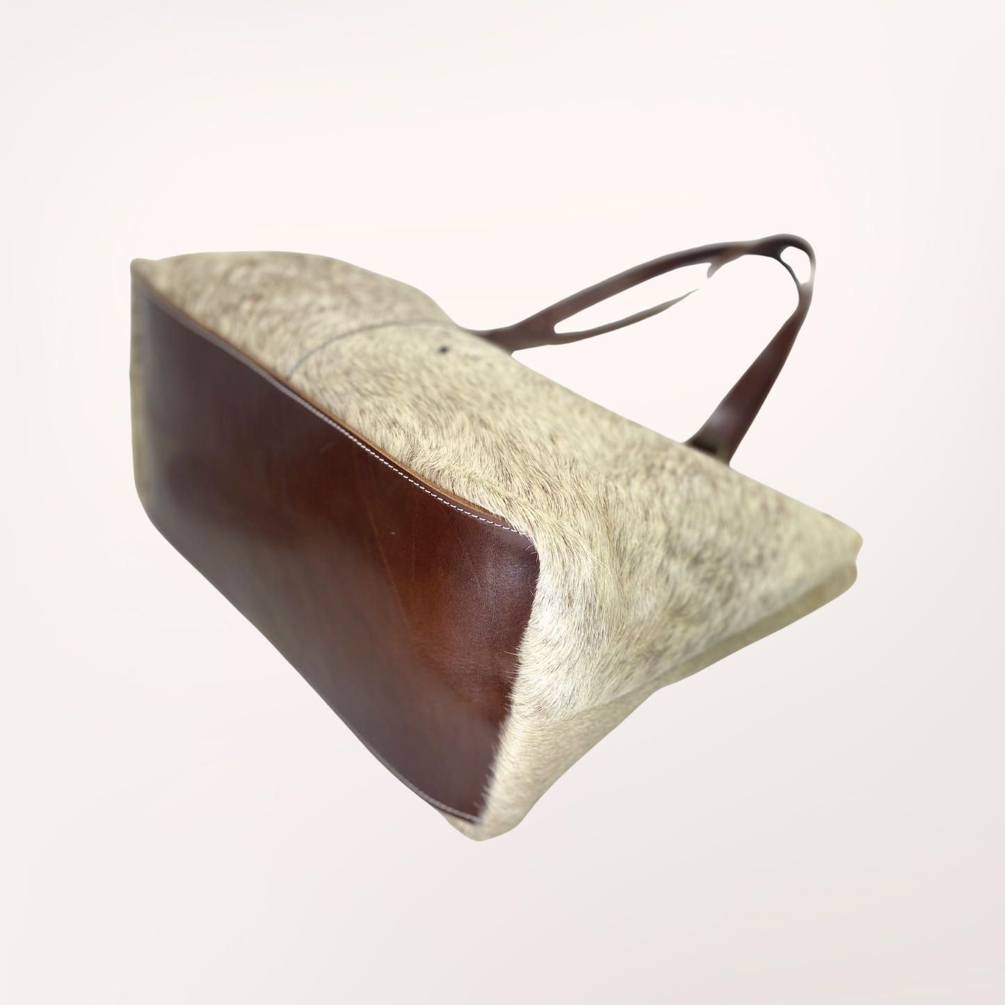 SAC CABAS PEAU DE VACHE NATURELLE BROWN SWISS #27/064